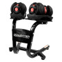 Powertrain 48kg Adjustable Dumbbells with Dumbbell Stand  Red thumbnail 1
