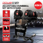 Powertrain 48kg Adjustable Dumbbells with Dumbbell Stand  Red thumbnail 2