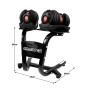 Powertrain 48kg Adjustable Dumbbells with Dumbbell Stand  Red thumbnail 3
