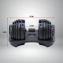 48KG Powertrain Adjustable Dumbbell Set With Stand Blue thumbnail 8