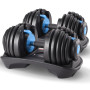 Powertrain 48kg Blue Adjustable Dumbbell Home Gym Weights thumbnail 1