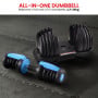 Powertrain 24kg Adjustable Dumbbell Home Gym Exercise Weights Free Workout Blue thumbnail 4