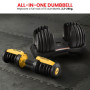 Powertrain 48kg Gold Adjustable Dumbbell Home Gym Weights thumbnail 4