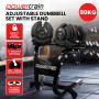 Powertrain 80kg Adjustable Dumbbell Home Gym Weights with Stand thumbnail 2