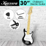 Karrera Kids Electric Guitar Junior Beginner Double Cutaway Scaled-Down Instrument for Children - Black thumbnail 2