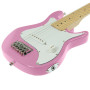 Karrera Kids Electric Guitar Junior Beginner Double Cutaway Scaled-Down Instrument for Children - Pink thumbnail 3