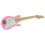 Karrera Kids Electric Guitar Junior Beginner Double Cutaway Scaled-Down Instrument for Children - Pink thumbnail 5