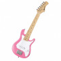 Karrera Kids Electric Guitar Junior Beginner Double Cutaway Scaled-Down Instrument for Children - Pink thumbnail 1