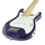 Karrera Kids Electric Guitar Junior Beginner Double Cutaway Scaled-Down Instrument for Children - Purple thumbnail 3