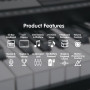 Karrera 61 Keys Electronic Keyboard Piano with Stand - Black thumbnail 4