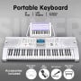 Karrera 61 Keys Electronic Keyboard Piano with Stand - Silver thumbnail 12