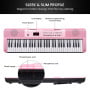Karrera 61-Key Electronic Piano Keyboard with LED and Folding Stand in Pink CHJ-SD1 thumbnail 8