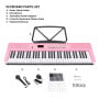 Karrera 61-Key Electronic Piano Keyboard with LED and Folding Stand in Pink CHJ-SD1 thumbnail 9