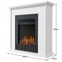 Dimplex Embassy 2kW Mini Mantle Electric Fireplace Suite, Freestanding Optiflame LED Flame Effect Heater, White thumbnail 3