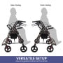 Orthonica Foldable Steel Frame Rollator Walker Lightweight Mobility Aid in Grey thumbnail 10