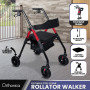 Orthonica Foldable Mobility Steel Rollator 136kg Max Capacity Red thumbnail 11