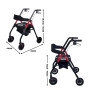 Orthonica Foldable Mobility Steel Rollator 136kg Max Capacity Red thumbnail 3