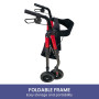 Orthonica Foldable Mobility Steel Rollator 136kg Max Capacity Red thumbnail 6