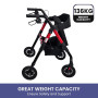 Orthonica Foldable Mobility Steel Rollator 136kg Max Capacity Red thumbnail 9