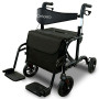 Orthonica Aluminium 2-in-1 Rollator Wheelchair with Foldable Frame – Black & Silver thumbnail 3