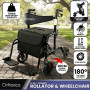 Orthonica Aluminium 2-in-1 Rollator Wheelchair with Foldable Frame – Black & Silver thumbnail 13