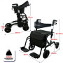 Orthonica Aluminium 2-in-1 Rollator Wheelchair with Foldable Frame – Black & Silver thumbnail 2
