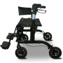 Orthonica Aluminium 2-in-1 Rollator Wheelchair with Foldable Frame – Black & Silver thumbnail 4