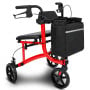 Orthonica 3-Wheel Folding Rollator Walker with Seat Lightweight Aluminium Mobility Aid Adjustable Height Bag thumbnail 1
