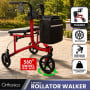 Orthonica 3-Wheel Folding Rollator Walker with Seat Lightweight Aluminium Mobility Aid Adjustable Height Bag thumbnail 2