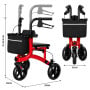 Orthonica 3-Wheel Folding Rollator Walker with Seat Lightweight Aluminium Mobility Aid Adjustable Height Bag thumbnail 3