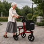 Orthonica 3-Wheel Folding Rollator Walker with Seat Lightweight Aluminium Mobility Aid Adjustable Height Bag thumbnail 12