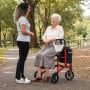 Orthonica 3-Wheel Folding Rollator Walker with Seat Lightweight Aluminium Mobility Aid Adjustable Height Bag thumbnail 13