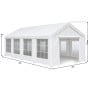 Wallaroo 4x8m Outdoor Event Marquee Party Tent Pavilion Gazebo Canopy with Removable Sidewalls & Zip Door - White thumbnail 3