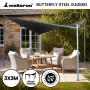 Wallaroo 3x3m Butterfly Steel Gazebo - Charcoal thumbnail 11