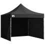 Wallaroo 3x3m Pop Up Gazebo Marquee Outdoor Folding Canopy Tent with 5 Walls Sandbags Carry Bag Weatherproof Black thumbnail 1