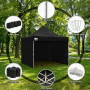Wallaroo 3x3m Pop Up Gazebo Marquee Outdoor Folding Canopy Tent with 5 Walls Sandbags Carry Bag Weatherproof Black thumbnail 12