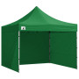 Wallaroo 3x3m Pop Up Gazebo Marquee Outdoor Canopy Tent with 5 Walls Sandbags & Carry Bag Folding Sun Shade Green thumbnail 1