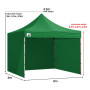 Wallaroo 3x3m Pop Up Gazebo Marquee Outdoor Canopy Tent with 5 Walls Sandbags & Carry Bag Folding Sun Shade Green thumbnail 4
