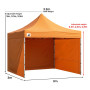 Wallaroo 3x3m Pop Up Gazebo Marquee Tent Orange Outdoor Folding Canopy with 5 Walls Sandbags Carry Bag Market Camping thumbnail 4