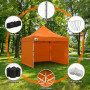 Wallaroo 3x3m Pop Up Gazebo Marquee Tent Orange Outdoor Folding Canopy with 5 Walls Sandbags Carry Bag Market Camping thumbnail 12
