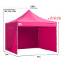 Wallaroo 3x3m Pop Up Gazebo Pink Marquee Canopy Outdoor Tent with 5 Side Walls Sandbags Carry Bag Folding Sun Shade thumbnail 4