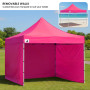 Wallaroo 3x3m Pop Up Gazebo Pink Marquee Canopy Outdoor Tent with 5 Side Walls Sandbags Carry Bag Folding Sun Shade thumbnail 8
