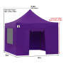 Wallaroo 3x3 PopUp Purple Gazebo Marquee Outdoor Tent thumbnail 2