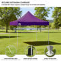 Wallaroo 3x3m Pop Up Gazebo Marquee Outdoor Canopy Folding Shade Tent with 5 Walls, Sandbags & Carry Bag - Purple thumbnail 11