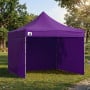 Wallaroo 3x3m Pop Up Gazebo Marquee Outdoor Canopy Folding Shade Tent with 5 Walls, Sandbags & Carry Bag - Purple thumbnail 14