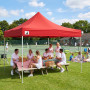 Wallaroo 3x3m Pop Up Gazebo Marquee Canopy Tent with 5 Side Walls, Sandbags & Carry Bag - Outdoor Market Red thumbnail 2