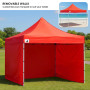Wallaroo 3x3m Pop Up Gazebo Marquee Canopy Tent with 5 Side Walls, Sandbags & Carry Bag - Outdoor Market Red thumbnail 8