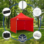Wallaroo 3x3m Pop Up Gazebo Marquee Canopy Tent with 5 Side Walls, Sandbags & Carry Bag - Outdoor Market Red thumbnail 12
