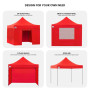 Wallaroo 3x3m Pop Up Gazebo Marquee Canopy Tent with 5 Side Walls, Sandbags & Carry Bag - Outdoor Market Red thumbnail 13