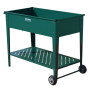 Wallaroo Garden Bed Cart Raised Planter Box 108.5 x 50.5 x 80cm Galvanized Steel - Green thumbnail 1